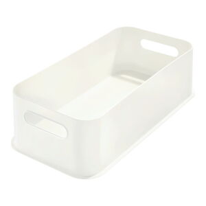 Bílý úložný box iDesign Eco Handled, 21,3 x 43 cm