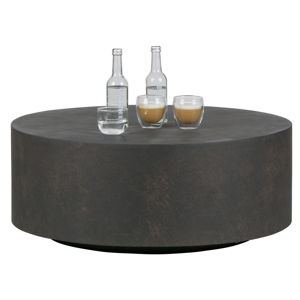 Tmavě hnědý konferenční stolek z vláknitého jílu WOOOD Dean, Ø 80 cm