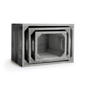 Sada tří kusů úložných boxů Surdic Cajon Set 1945 Gris Marengo šedé barvy
