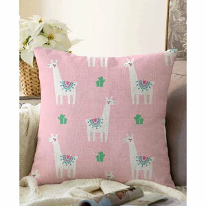 Růžový povlak na polštář s příměsí bavlny Minimalist Cushion Covers Alpaca, 55 x 55 cm