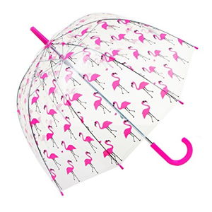 Dětský transparentní deštník Ambiance Flamingo, ⌀ 70 cm