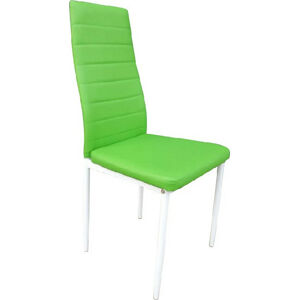 Tempo Kondela Židle COLETA NOVA - zelená ekokůže / bílý kov + kupón KONDELA10 na okamžitou slevu 3% (kupón uplatníte v košíku)