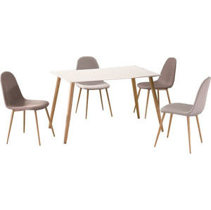 Tempo Kondela Jídelní stůl KUMAR - bílý matný / vzor dřevo + kupón KONDELA10 na okamžitou slevu 10% (kupón uplatníte v košíku)