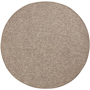 Hnědý kruhový koberec BT Carpet Wolly, ⌀ 133 cm