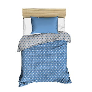 Modrý prošívaný přehoz přes postel Dots, 160 x 230 cm