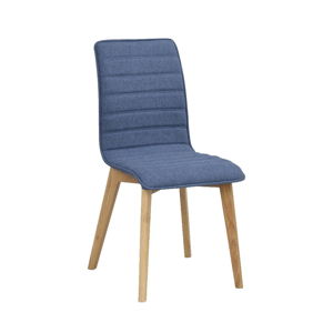 Modrá jídelní židle s hnědými nohami Rowico Grace
