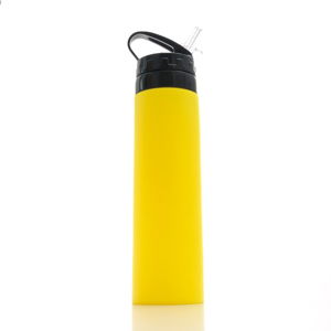 Žlutá silikonová sportovní lahev InnovaGoods Hidralyne