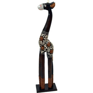 Autronic Dřevěná dekorace žirafa GB1008