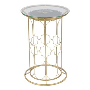 Příruční stolek s hodinami a konstrukcí ve zlaté barvě Mauro Ferretti Balcony Time