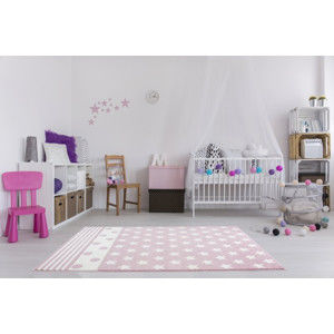 Forclaire Dětský koberec STARPOINT růžovo-bílý 120x180