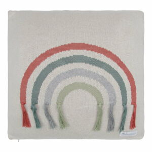 Šedý bavlněný povlak na polštář Kindsgut Rainbow, 45 x 45 cm
