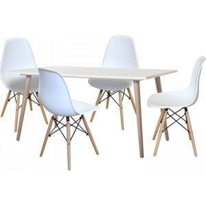 Idea Jídelní stůl GÖTEBORG 50 + 4 židle UNO bílé