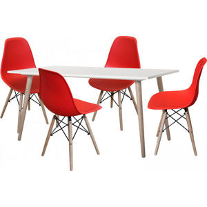 Idea Jídelní stůl GÖTEBORG 50 + 4 židle UNO červené