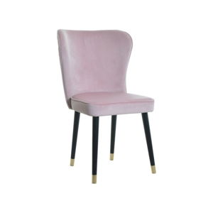Růžová jídelní židle s detaily ve zlaté barvě JohnsonStyle Odette Mil