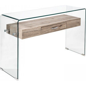 Idea Odkládací stolek 1 zásuvka sklo/MDF