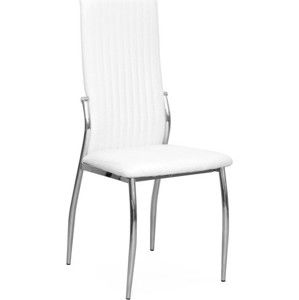 Tempo Kondela Jídelní židle Malisa New - ekokůže bílá / chrom + kupón KONDELA10 na okamžitou slevu 3% (kupón uplatníte v košíku)