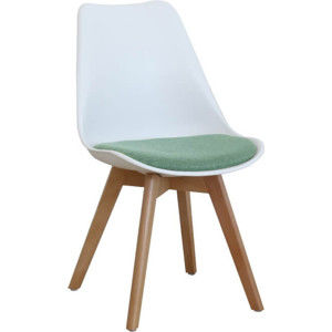 Tempo Kondela Jídelní židle DAMARA - bílá / zelená + kupón KONDELA10 na okamžitou slevu 3% (kupón uplatníte v košíku)