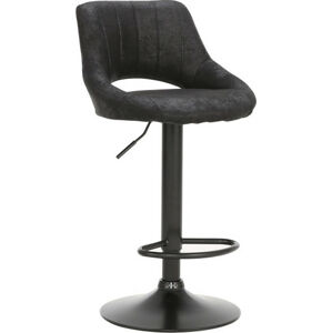 Tempo Kondela Barová židle LORASA - černá látka s efektem broušené kůže + kupón KONDELA10 na okamžitou slevu 3% (kupón uplatníte v košíku)