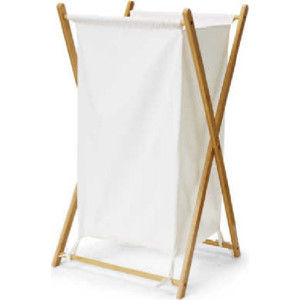 Tempo Kondela Koš na prádlo AVELINO - lakovaný bambus/šedá + kupón KONDELA10 na okamžitou slevu 3% (kupón uplatníte v košíku)