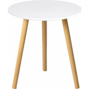 Tempo Kondela Příruční stolek PAMINO - bílá / přírodní + kupón KONDELA10 na okamžitou slevu 3% (kupón uplatníte v košíku)