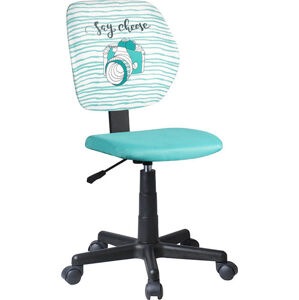 Tempo Kondela Dětská židle BLUES - látka vzor / mentolová + kupón KONDELA10 na okamžitou slevu 3% (kupón uplatníte v košíku)