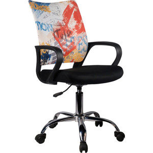 Tempo Kondela Otočná kancelářská židle STREET - černá / vzor + kupón KONDELA10 na okamžitou slevu 3% (kupón uplatníte v košíku)
