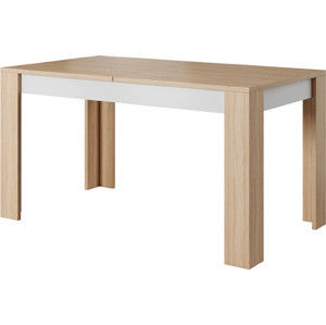 Tempo Kondela Jídelní stůl rozkládací LAGUNA - beton / dub jantar / bílý mat + kupón KONDELA10 na okamžitou slevu 3% (kupón uplatníte v košíku)