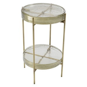 Odkládací stolek ve zlaté barvě Kare Design Ice Double, ø 30 cm