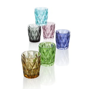 Sada 6 barevných skleniček Brandani Diamante