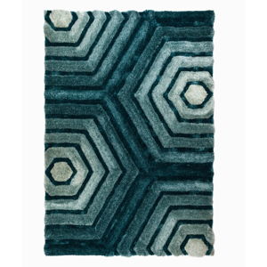Modrozelený koberec Flair Rugs Hexagon Duck, 160 x 230 cm