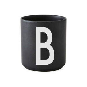 Černý porcelánový šálek Design Letters Alphabet B, 250 ml