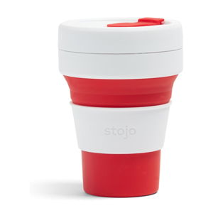 Bílo-červený skládací hrnek Stojo Pocket Cup, 355 ml