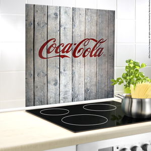 Skleněný kryt na zeď u sporáku Wenko Coca-Cola Wood, 70 x 60 cm