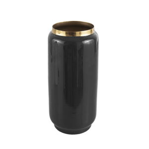 Černá váza s detailem ve zlaté barvě PT LIVING Flare, výška 27 cm
