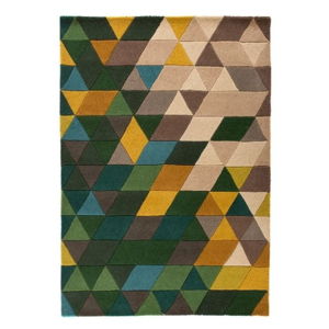 Vlněný koberec Flair Rugs Illusion Prism Green Triangles, 120 x 170 cm