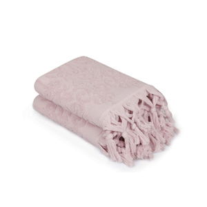Sada 2 pudrově růžových ručníků Madame Coco Bohème, 50 x 90 cm