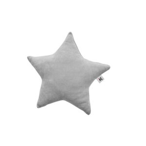 Šedý dětský lněný polštář ve tvaru hvězdy BELLAMY Velvet