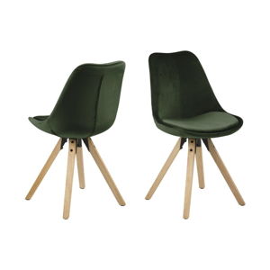 Sada 2 khaki zelených jídelních židlí Actona Damia Velvet