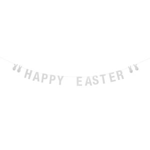 Bílá papírová girlanda Bloomingville Happy Easter, délka 200 cm