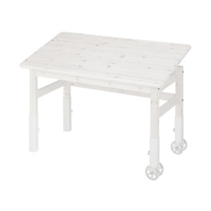 Bílý psací stůl z borovicového dřevas náklopnou deskou Flexa Elegant