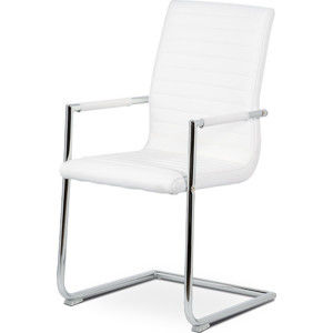 Autronic Konferenční židle HC-3 WT - bílá ekokůže / kov chrom
