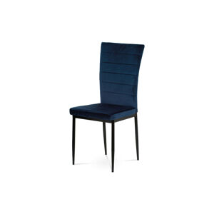 Autronic Jídelní židle AC-9910 BLUE4 - modrá látka samet / kov černý mat