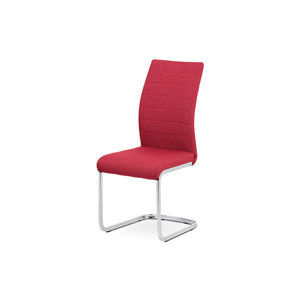 Autronic Jídelní židle DCH-455 RED2 - červená látka / kov chrom