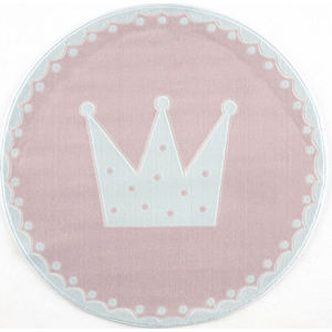 Forclaire Dětský koberec Crown - růžovo-bílý