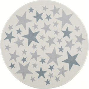Forclaire Dětský koberec Stella Round - krémovo-modrý průměr 160 cm