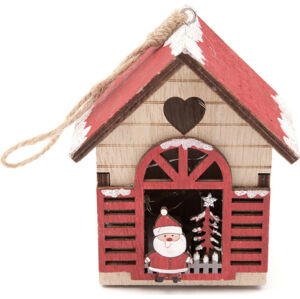 Autronic Domeček, dřevěná vánoční dekorace na pověšení KLA31