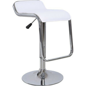 Tempo Kondela Barová židle Ilana NEW - ekokůže bílá / chrom + kupón KONDELA10 na okamžitou slevu 3% (kupón uplatníte v košíku)