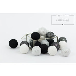 Forclaire Bavlněné svítící LED kuličky Cotton Balls - stříbrné 10 kuliček