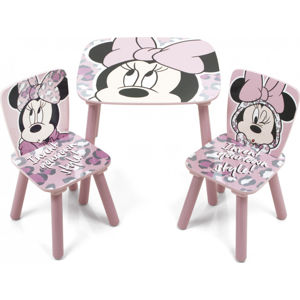 Forclaire Dětský stůl s židlemi Minnie Mouse - růžový