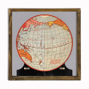Obraz v dřevěném rámu Globe, 50 x 50 cm